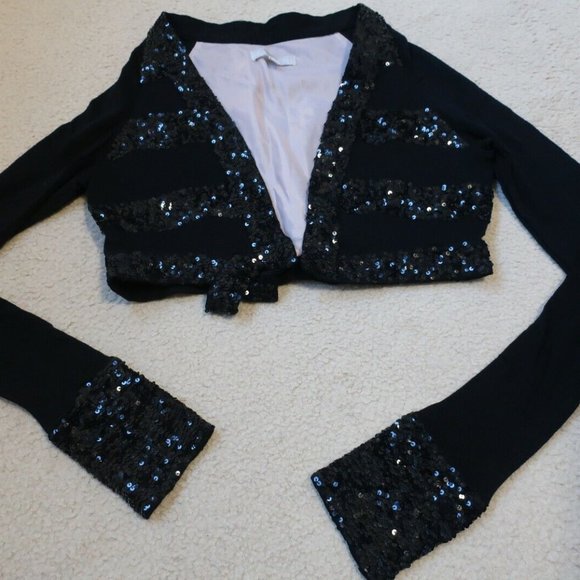Alice McCall Sweaters - ALICE MCCALL SEQUINED WOOL CARDI SIZE 8 BLACK